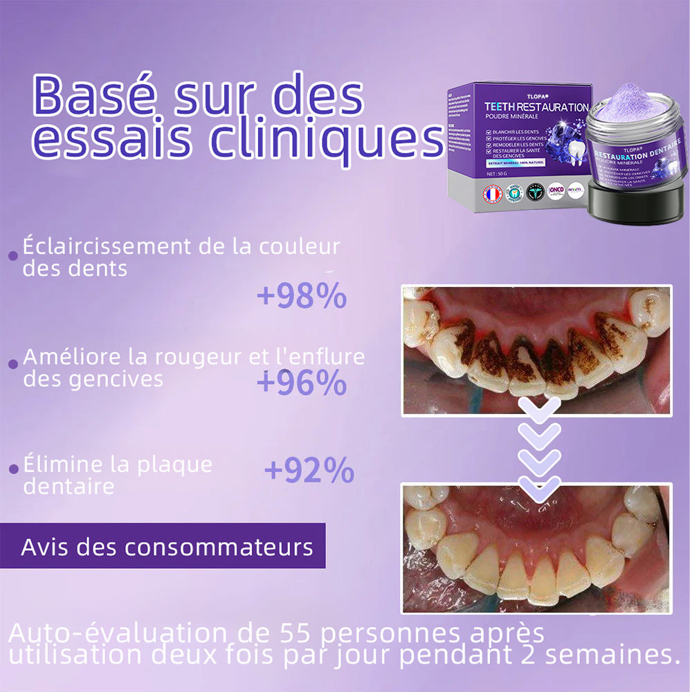 TLOPA  30% de réduction supplémentaire 𝐓𝐞𝐞𝐭𝐡 𝐑𝐞𝐬𝐭𝐨𝐫𝐚𝐭𝐢𝐨𝐧 𝐏𝐨𝐮𝐝𝐫𝐞 𝐌𝐢𝐧é𝐫𝐚𝐥𝐞👨‍⚕️(𝐑𝐞𝐜𝐨𝐦𝐦𝐚𝐧𝐝é 𝐩𝐚𝐫 𝐀𝐬𝐬𝐨𝐜𝐢𝐚𝐭𝐢𝐨𝐧 𝐃𝐞𝐧𝐭𝐚𝐢𝐫𝐞 𝐅𝐫𝐚𝐧ç𝐚𝐢𝐬𝐞)👨‍⚕️